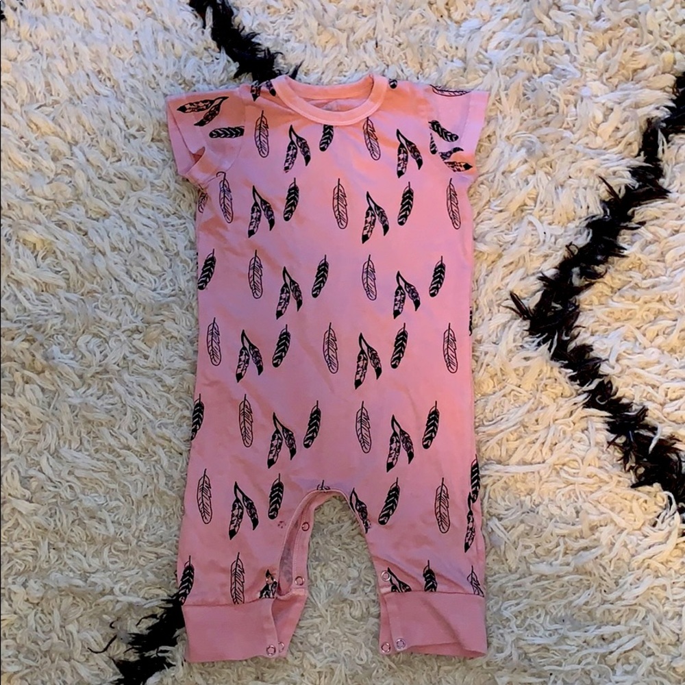 Ice Cream Castles Pink Feathers Camp Romper